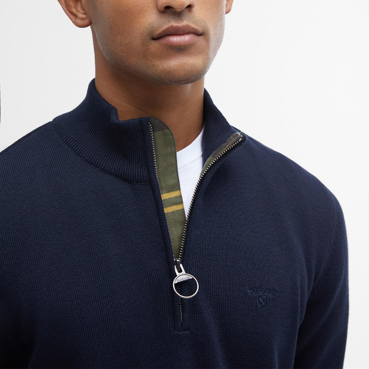 Barbour Men's Cotton Half Zip Knitted Jumper