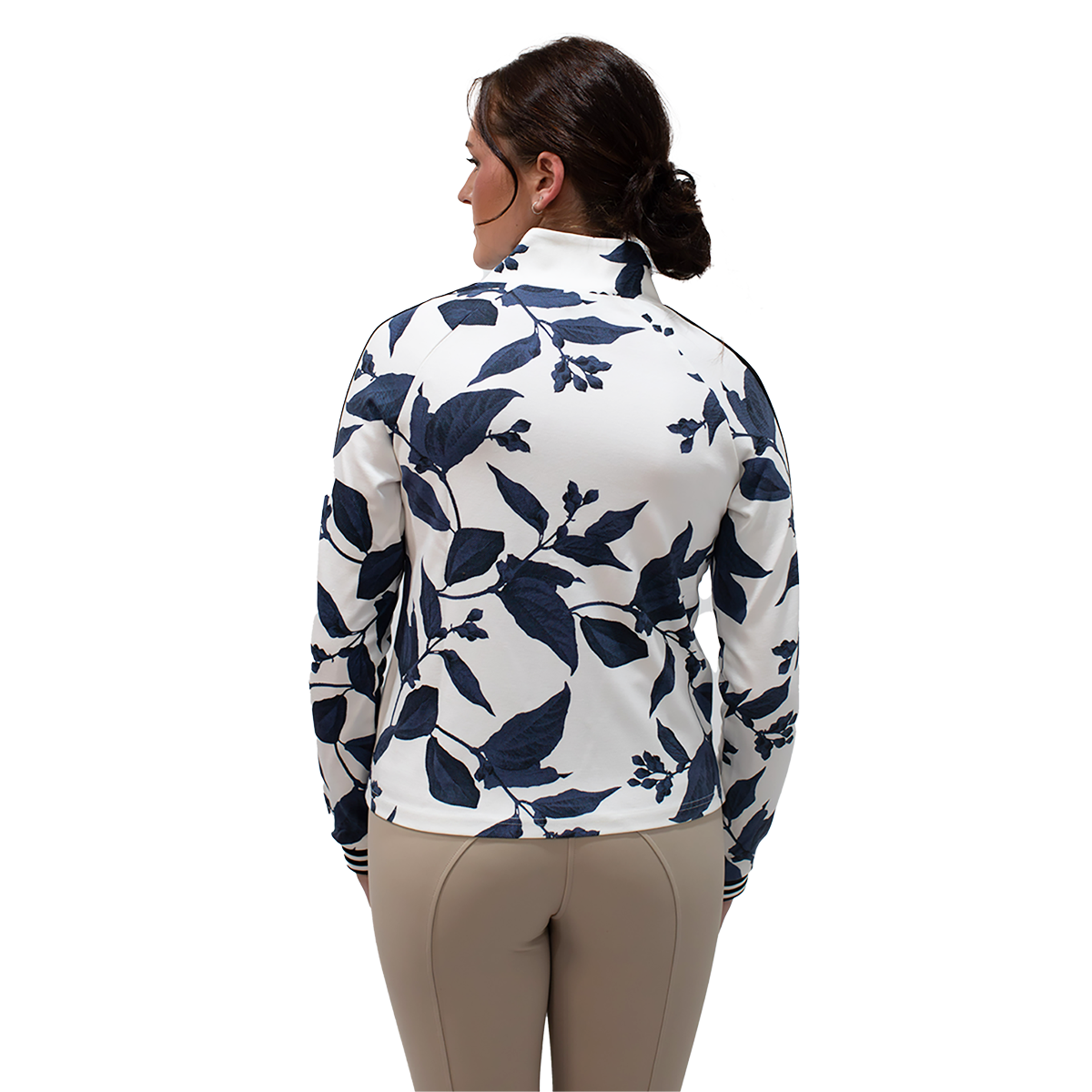 Kastel Long Sleeve Full Zip Lithograph Leaf Track Jacket With Trim