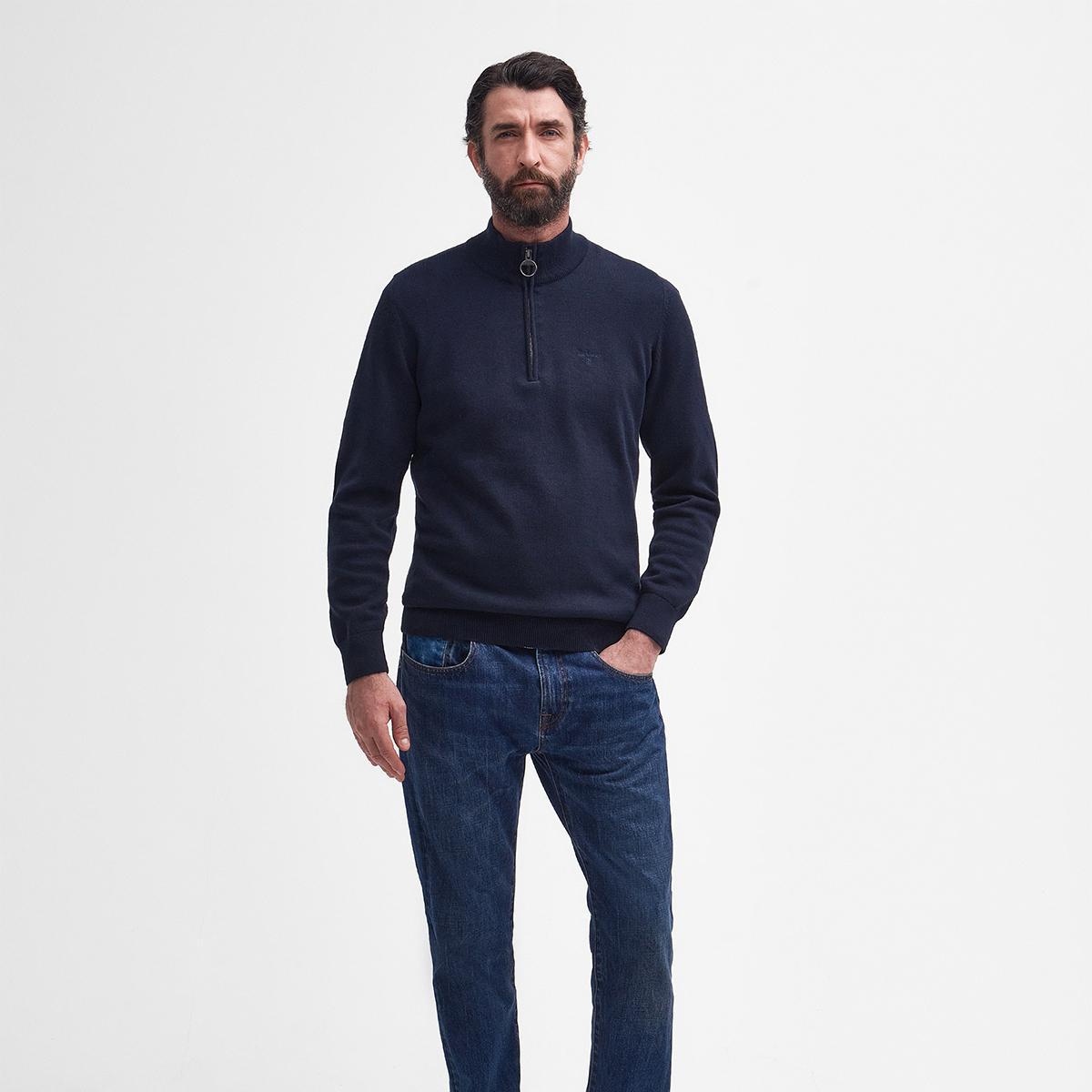 Barbour Men's Cotton Half Zip Knitted Jumper
