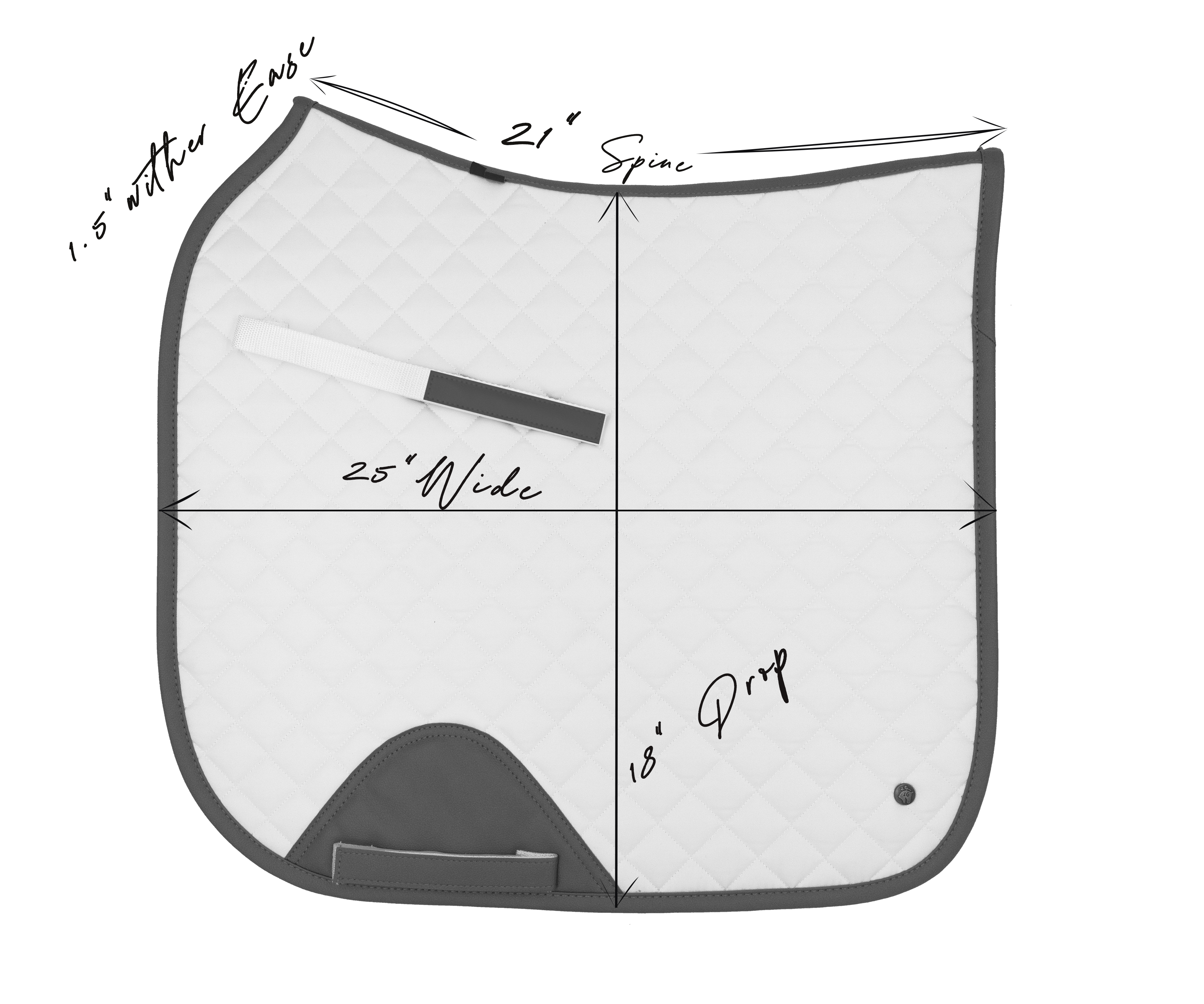 Sixteen Cypress Dressage Pad, White & Cognac