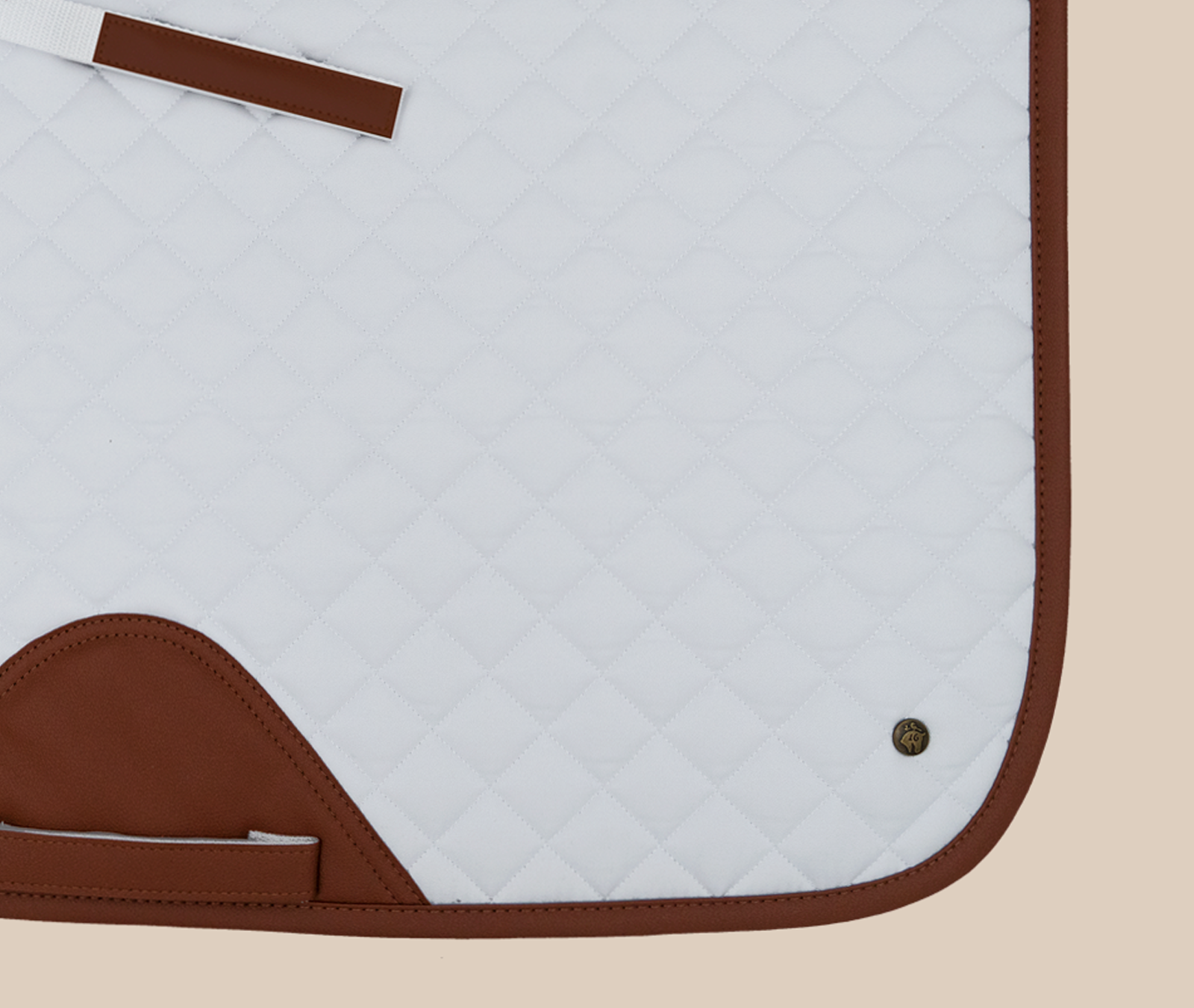 Sixteen Cypress Dressage Pad, White & Cognac