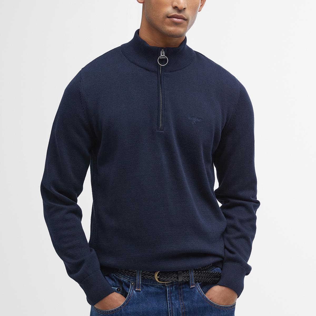 Barbour Men's Cotton Half Zip Knitted Jumper