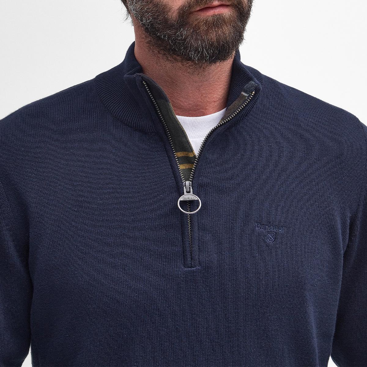Barbour Men's Cotton Half Zip Knitted Jumper