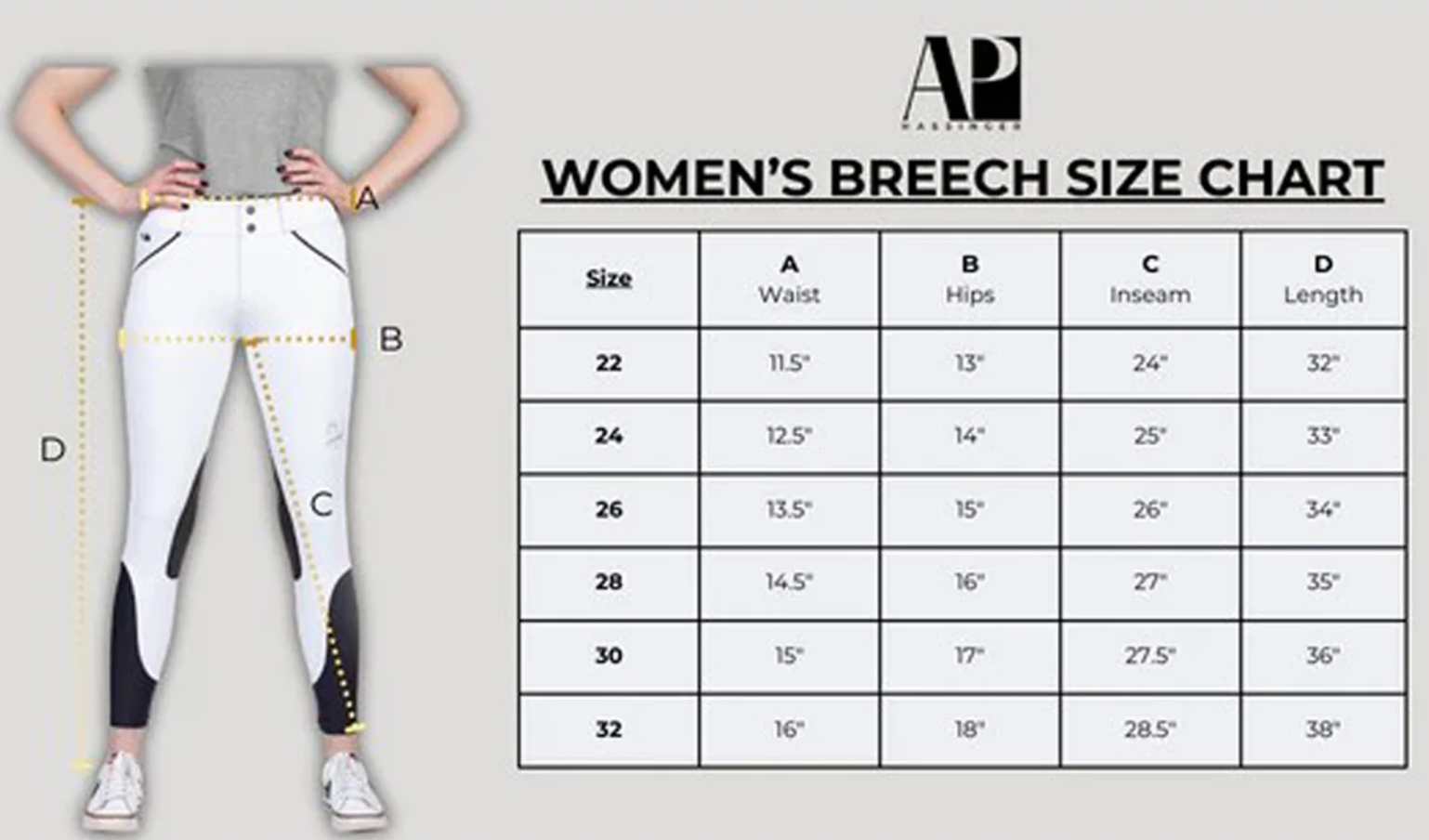 AP Hassinger Womens Heritage Knee Patch Breeches