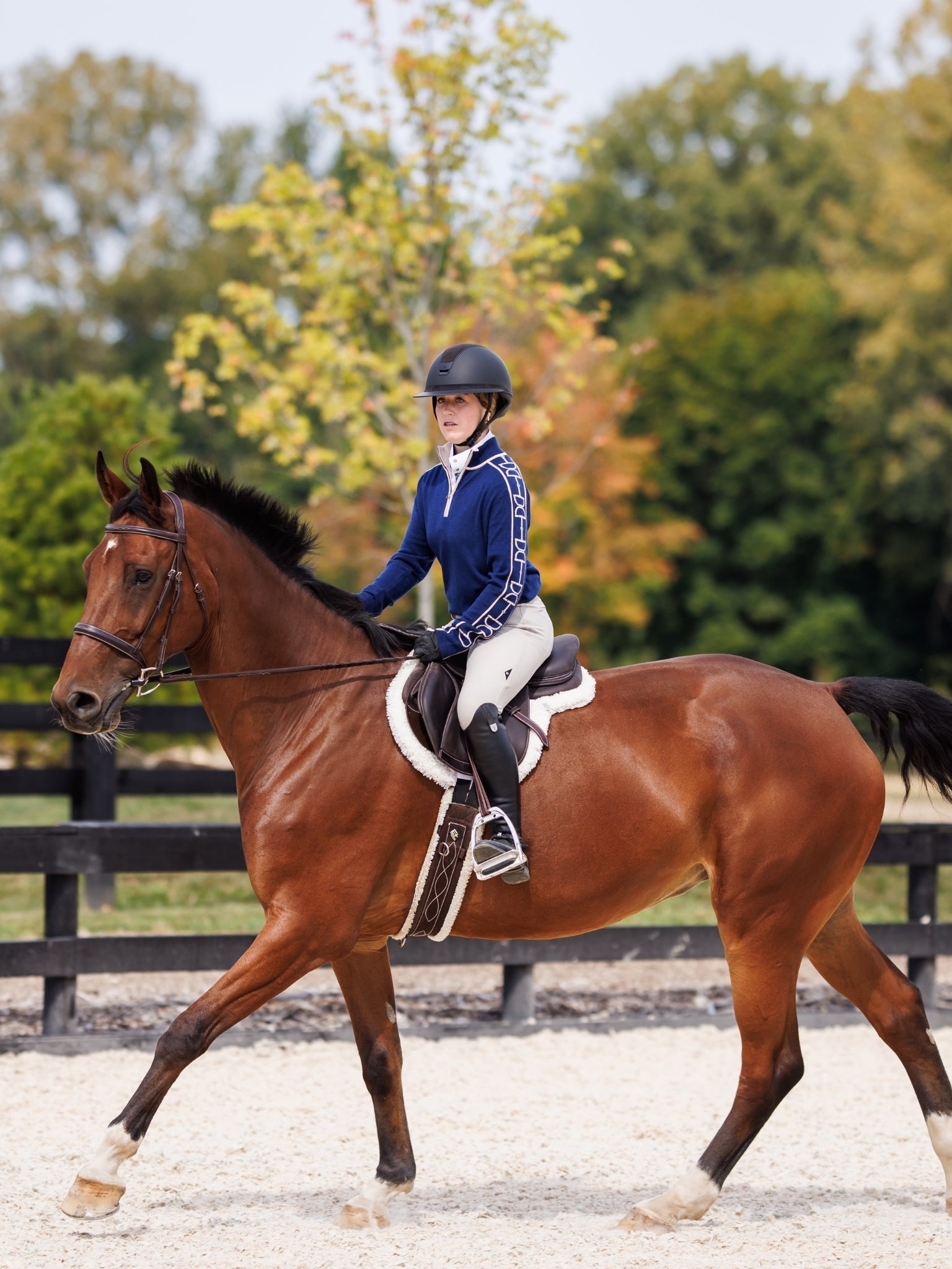 Essex Classics  Polished Bit Quarter Zip Sweater - Navy