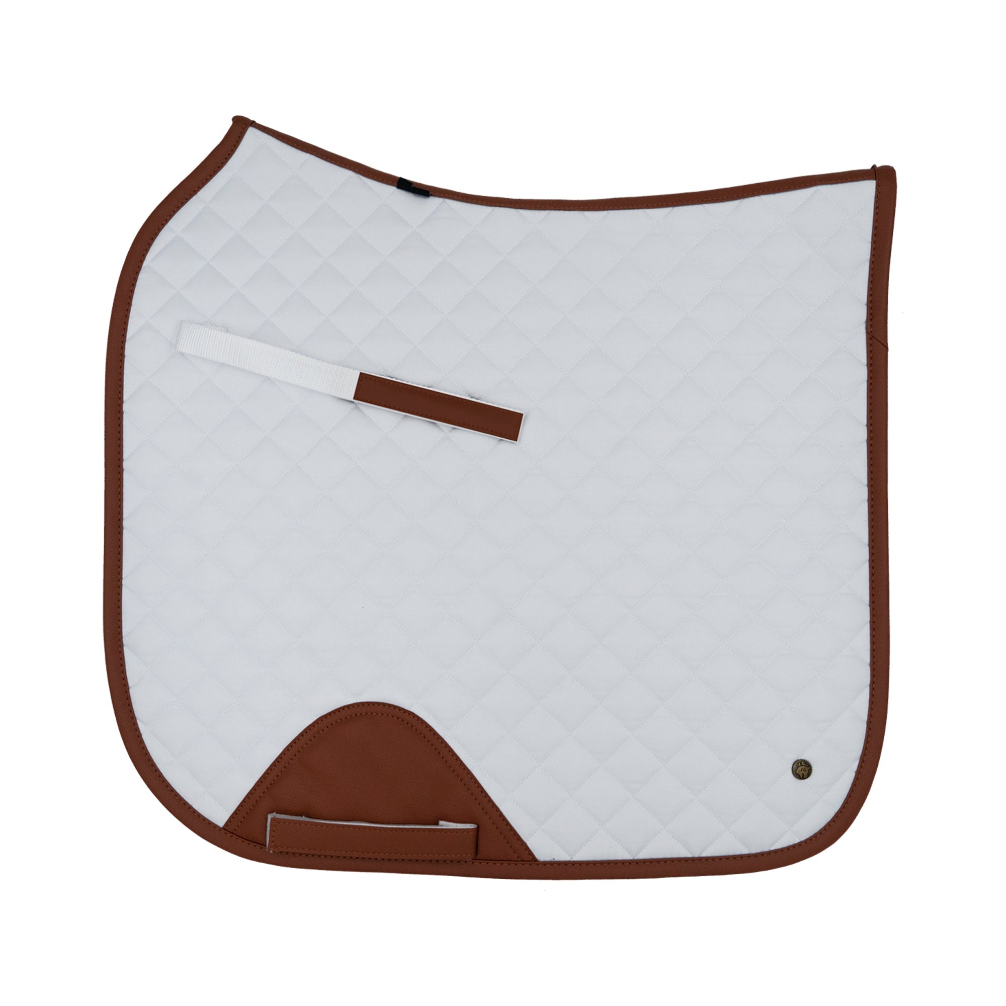 Sixteen Cypress  Dressage Pad, White & Cognac